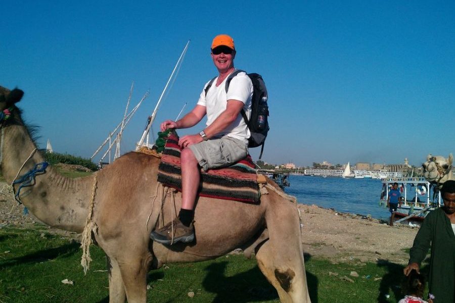 Camel sunset and tea at Luxor West Bank