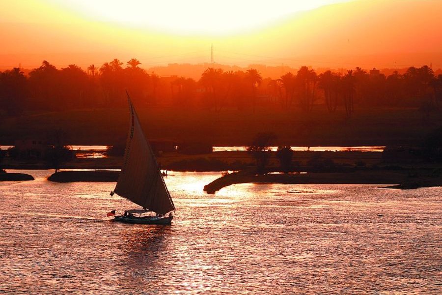 Nile Felucca sunset tour with Luxor Temple by night